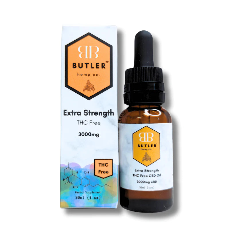 Butler Hemp Extra Strength 3000mg CBD Tincture (THC FREE)