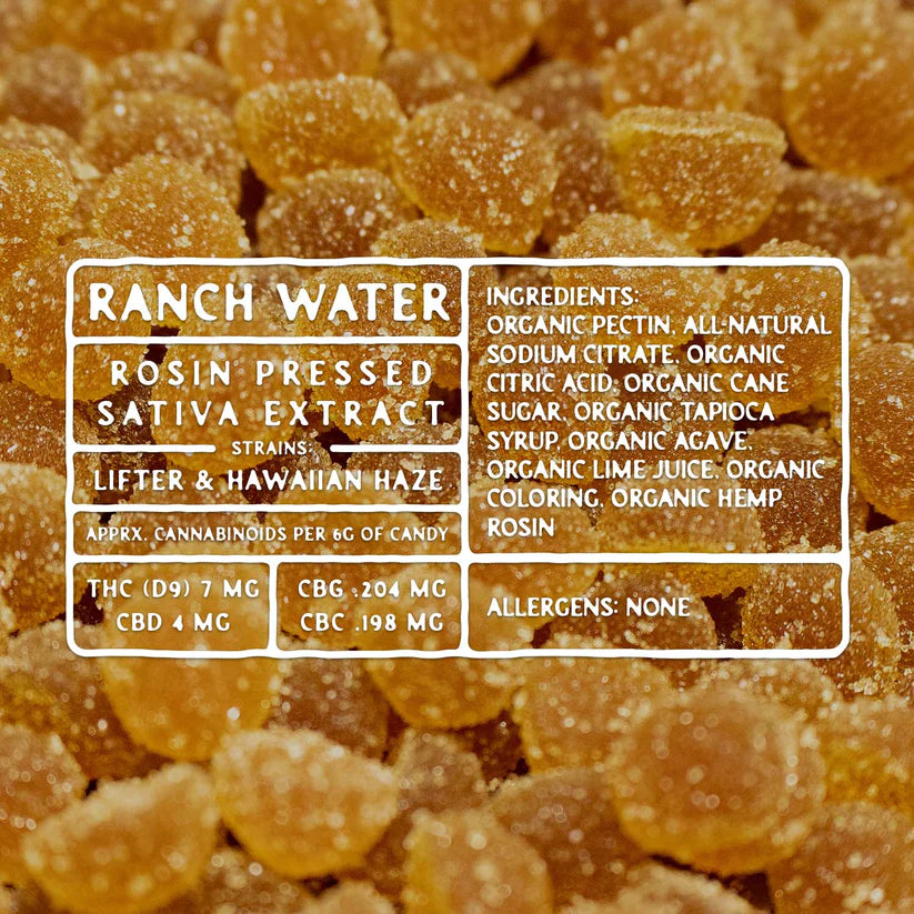 Sativa Rosin 7mg Ranch Water Gummies- Full Spectrum