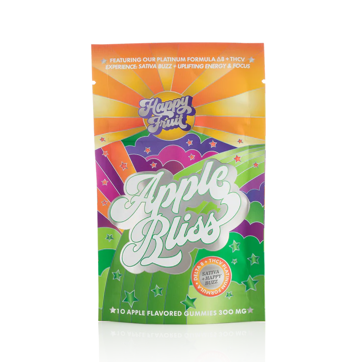 Happy Fruit 30MG D8+THCV Apple Bliss 10CT Gummies