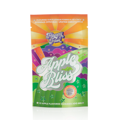 Happy Fruit 30MG D8+THCV Apple Bliss 10CT Gummies