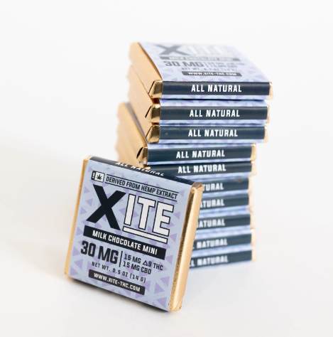 Xite 15mg D9 + 15mg CBD Milk Chocolate Mini Square