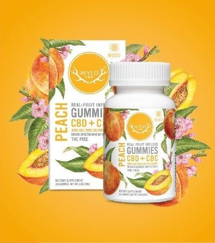 Wyld CBD 2pk Peach CBD + CBC Gummies