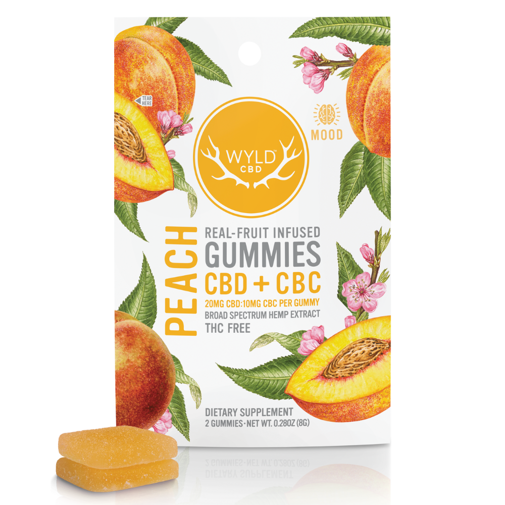 Wyld CBD 2pk Peach CBD + CBC Gummies