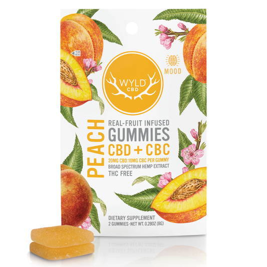 Wyld CBD 2pk Peach CBD + CBC Gummies